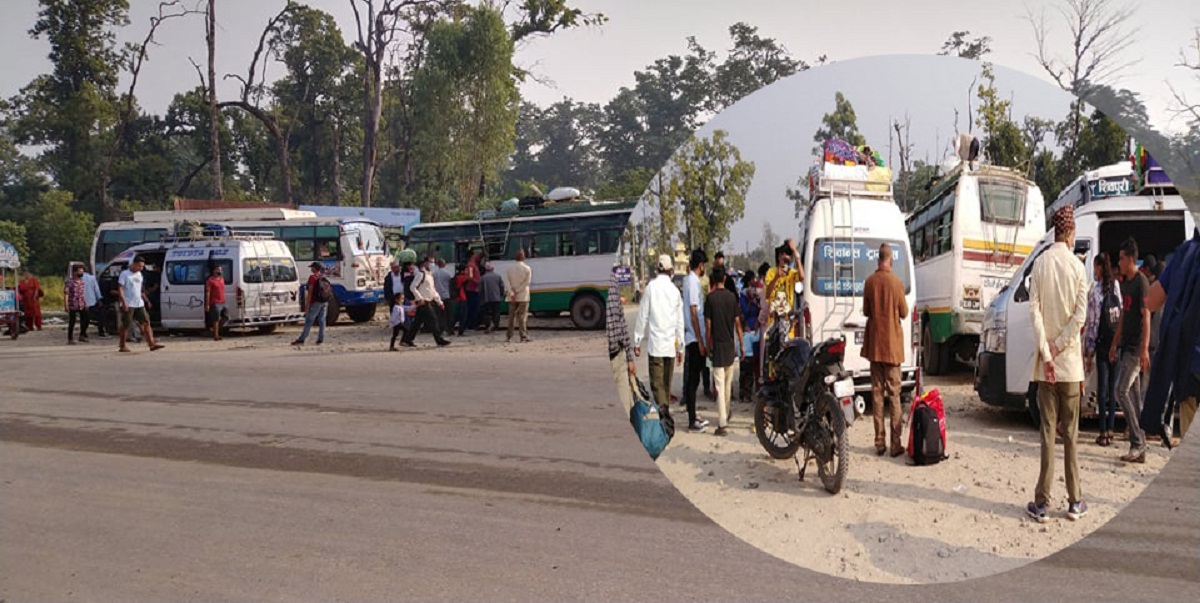 अत्तरिया बसपार्कमा दशै मनाउन घर जानेहरुको भिड